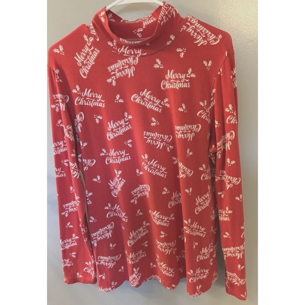 Time And Tru Women’s Christmas Top Red And White XL